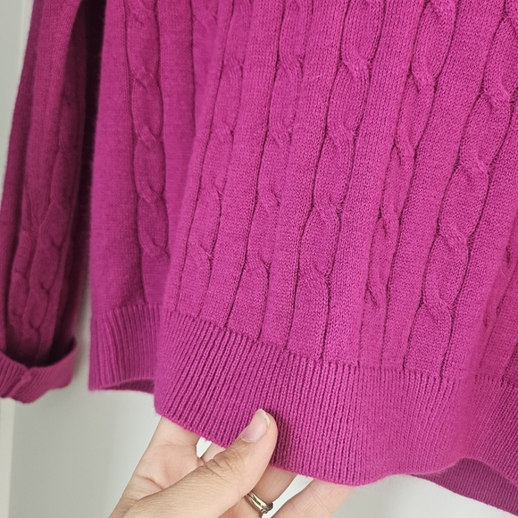 U.S. Polo Assn. Magenta Cable Knit Sweater - Picture 4 of 5